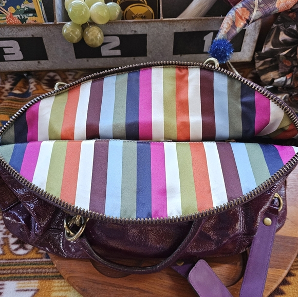 Coach Limited Addition Francine Purple Legacy Tote Bag Bowling Satchel - Picture 11 of 16